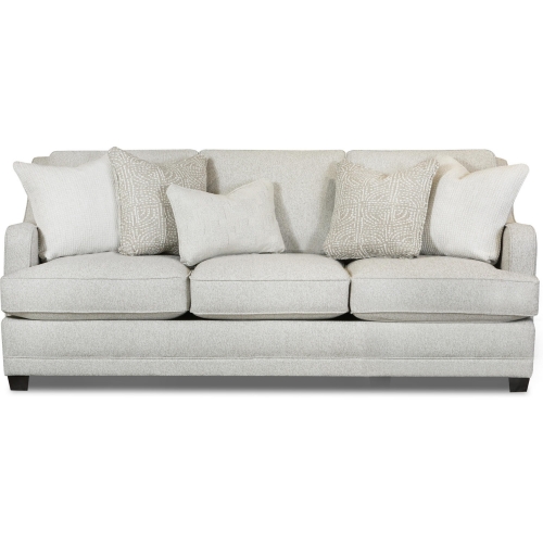 Round Arm Sofa in Hogan Cotton Off White Fabric